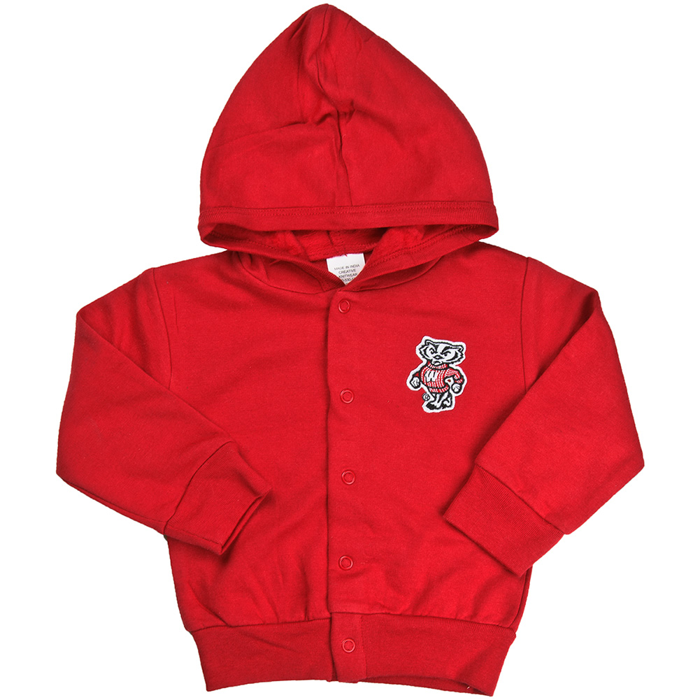 Creative Knitwear Infant Bucky Badger Snap Hoodie (Red) | University ...